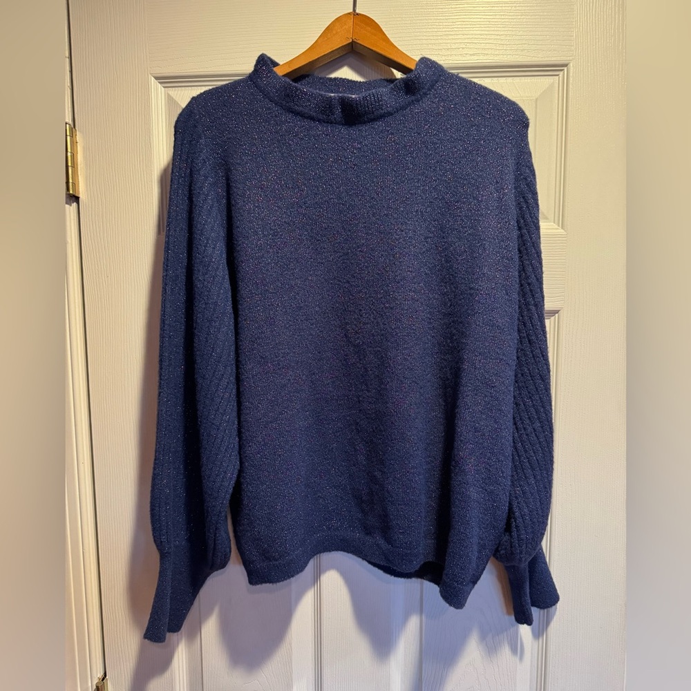 Nannette Blue with Silver Sweater Sz XL